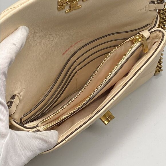 Tory Burch Kira Chevron Leather Wallet-On-Chain Bag - Picture 13 of 16